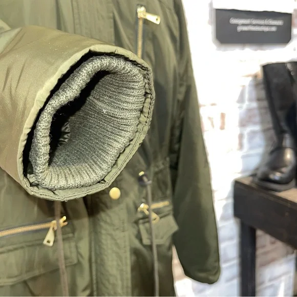 Mossimo Supply Co. Green Utility Jacket with Faux Fur Hood large - Picture 8 of 11